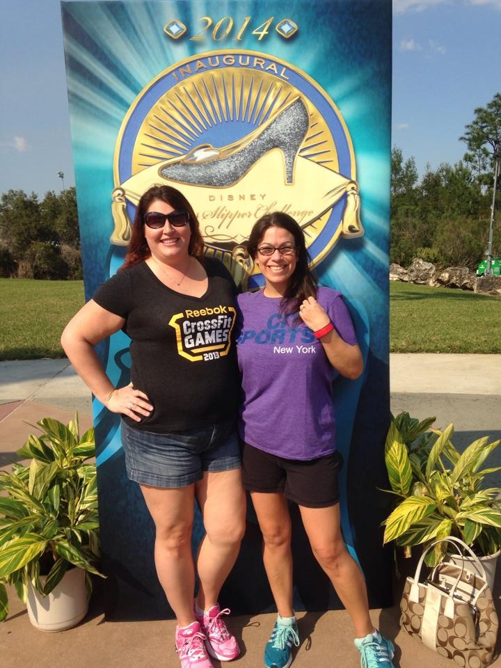 Vic and Heather outside the expo entrance.  Glass Slipper Challengers, holla! 