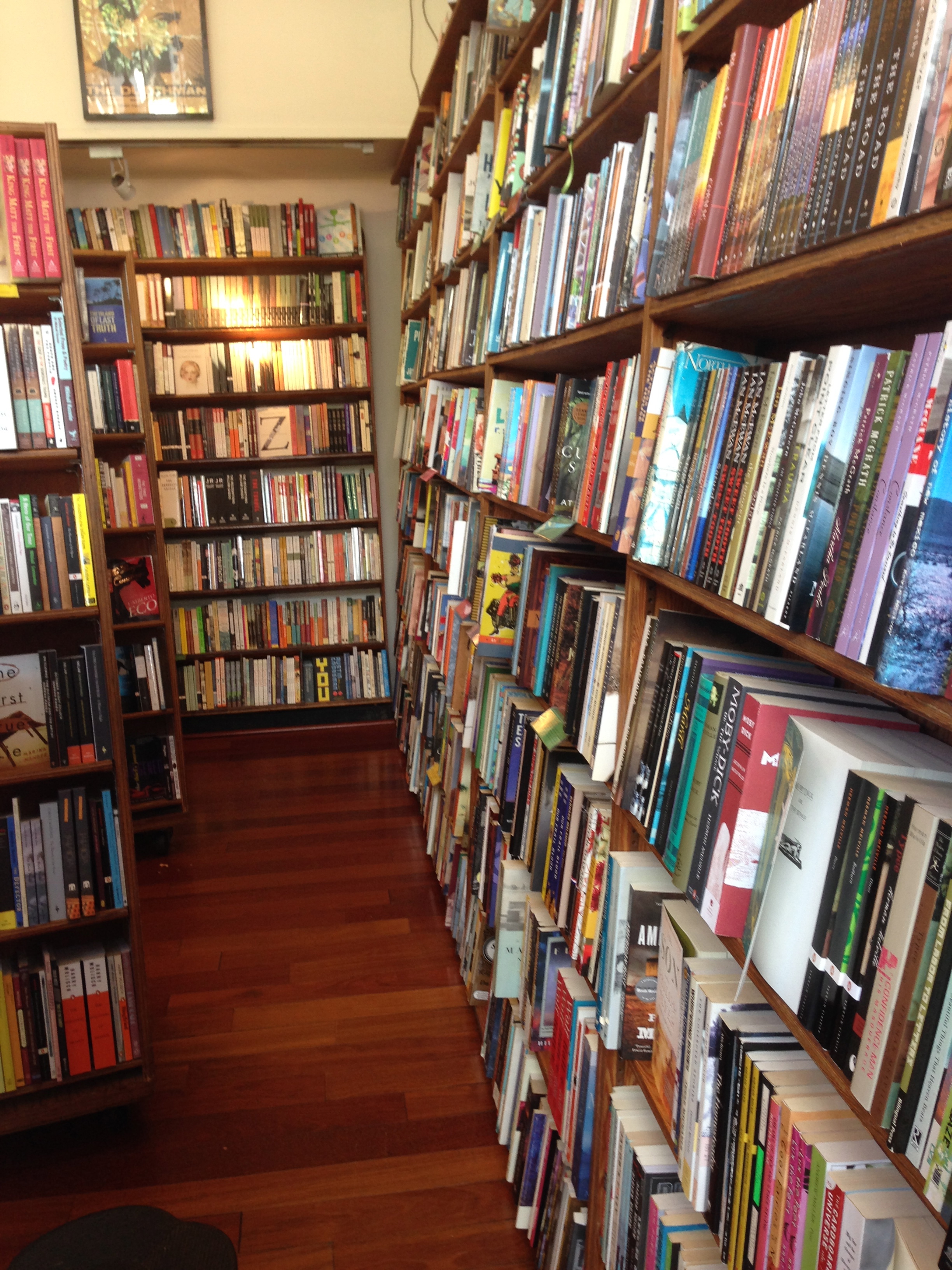 All the books hanging out at the famous City Lights Bookstore. This place is magic. 