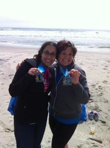 Meri and me after my first half. I was told by a psychic that day that my soul mate's name would begin with a "M". Coincidence? I think not.