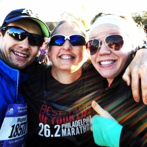 Kyle with her favorite Swede and her favorite mom-who-isn't-her-mom at the Cherry Blossom 2014 10 Miler
