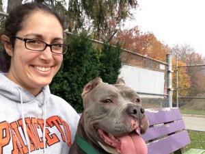 Selfie with one of the snuggle pups, Star. ADOPTED