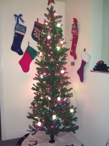 Lots of stockings on the wall means a big happy family lives here.