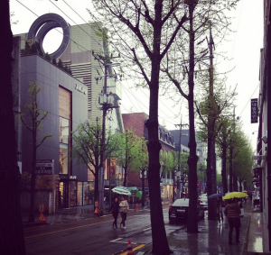 One of the fantastic neighborhoods in Seoul we visited. For shopping purposes, of course. 