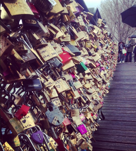 Love locks on the Ponts des Arts.