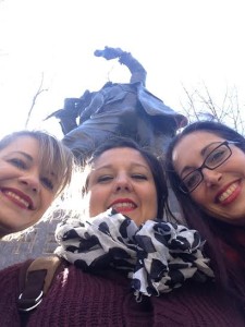 An up the nose (and crotch) shot with a statue on the tour. See, inappropriate.