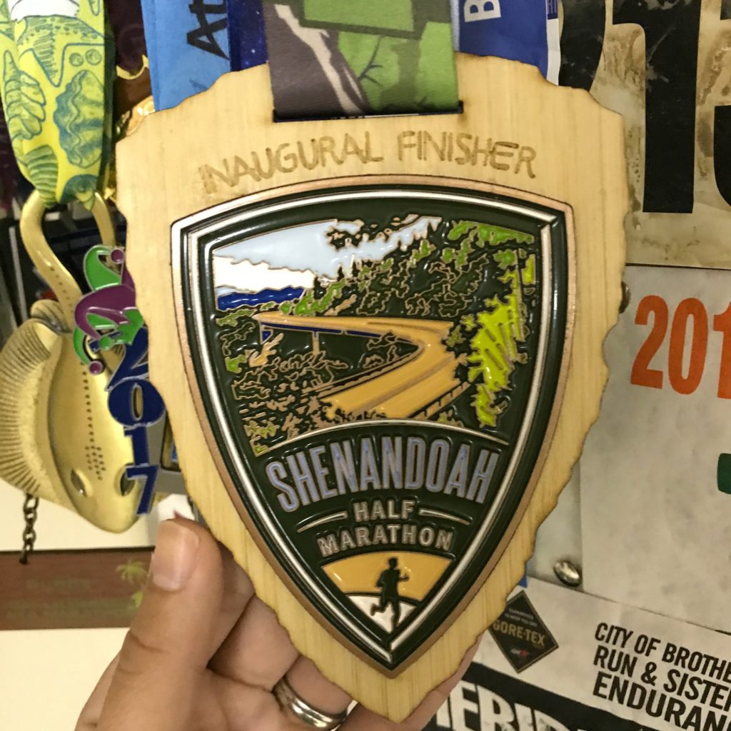Inaugural Shenandoah Half medal - Vacation Races #Shenandoahhalf