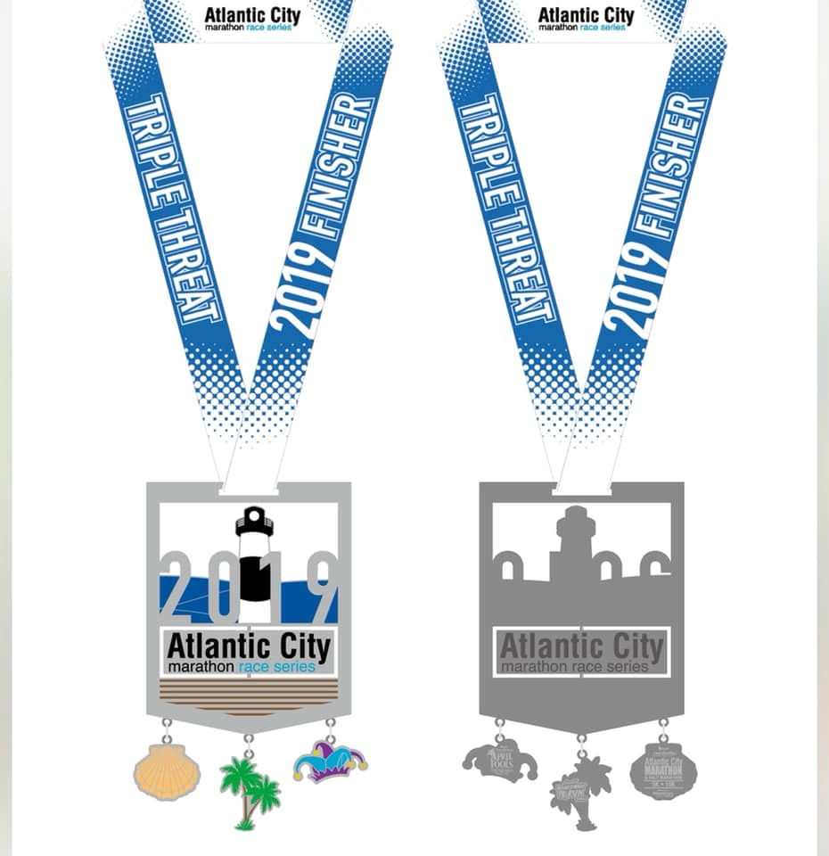 Atlantic City Marathon Series Triple Threat Medal